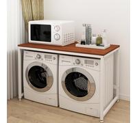 Mobile Porta asciugatrice Doppio per Lavatrice, scaffale per Lavanderia, Bagno e Toilette, 128 * 60 * 99 cm, portante 150 kg (Colore : Braun)