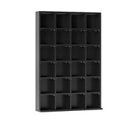 MOBILE PORTA CD HOMCOM IT831-040V80BK - Nero, Legno truciolato, 89x20x130.5 cm