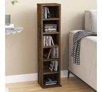 Mobile Porta CD Rovere Fumo 21x20x88 cm in Legno Multistrato porta cd a colonna steelbook mobile porta cd