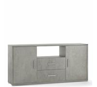 Mobile porta TV 2 cassetti Mobili ufficio cemento con 2 ante credenza 174x41x84