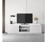 Mobile porta TV armadio moderno con 2 scomparti e 2 cassetti 120x36x40 cm bianco