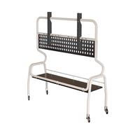 Mobile porta TV con ruote bloccabili, regolabile in altezza, con ripiano portaoggetti, per casa, ufficio e soggiorno