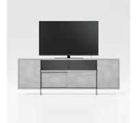 Mobile porta-TV con struttura realizzata in laminato Ecologico MOVIE spessore 180x45x h65 cm ante e scorrevoli da 18 mm colore cmento grigio