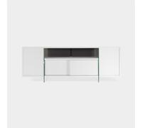 Mobile porta-TV con struttura realizzata in laminato Ecologico MOVIE spessore 180x45x h65 cm ante e scorrevoli da 18 mm colore bianco opaco bianco