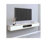 Mobile porta TV Console TV sospesa moderna e di lusso con tavolo in imitazione roccia, armadio portaoggetti sospeso a parete da 70,8/78,7" for sotto la TV Mobile porta TV moderno(Bianco,200x24x20cm)