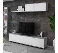 Mobile porta TV cucina Parete attrezzata salone con pensile 200x41x43h cm