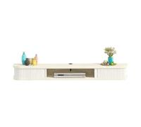 Mobile porta TV galleggiante a parete con ante scorrevoli, foro per cavo, ideale per router, set-top box, lettore DVD