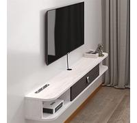 Mobile porta TV in legno con mensole fluttuanti, unità da parete con porte e ripiano portaoggetti