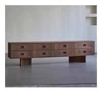 Mobile porta TV in legno di metà secolo, console multimediale in legno massello con cassetti, mobile TV in stile vintage(220x40x60cm)