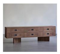 Mobile porta TV in legno di metà secolo, console multimediale in legno massello con cassetti, mobile TV in stile vintage(200x40x60cm)