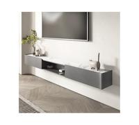 Mobile porta TV Mobile TV sospeso con 2 cassetti, mobile TV a parete con ripiani in ardesia, console multimediale moderna for l'intrattenimento for il soggiorno Mobile porta TV moderno(Grijs,220x30x23