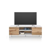Mobile Porta Tv Rachele, Bianco Frassino e Rovere Rustico