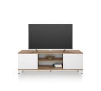 Mobile Porta Tv Rachele, Rovere Rustico e Bianco Frassino