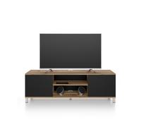 Mobile Porta Tv Rachele, Rovere Rustico e Nero Frassino