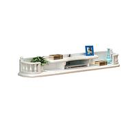 Mobile Porta Tv Set-Top Box Rack Di Archiviazione Multimediale Mobile TV A Parete Divisorio Galleggiante Grande Capacità Stile Romanzo Stile Pastorale Salvaspazio/A / 160X26X23Cm/Bianco/140X26X23Cm