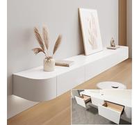 Mobile porta TV sospeso a parete, 119,9 cm, unità di intrattenimento bianca con ante, elegante console TV per soggiorno e ufficio soluzioni di archiviazione