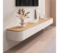 Mobile porta TV sospeso a parete, unità di intrattenimento bianco con ante, console TV moderna da 180 cm, per soggiorno e ufficio (marrone)