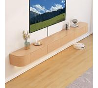 Mobile porta TV sospeso - Mobile TV a parete con ante, console multimediale da 160 cm, contenitore moderno per l'intrattenimento per soggiorno e ufficio, finitura marrone chiaro