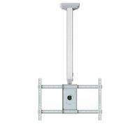 Mobile porta TV - Supporto TV a soffitto regolabile in altezza, orientabile a 360° in lega di alluminio, per schermi piatti da 32 a 65 pollici, asta con portata fino a 45 kg(White)