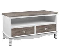 MOBILE PORTA TV TAVOLO SALOTTO SHABBY CHIC CLASSICO BIANCO MARRONE 10042H55 CM
