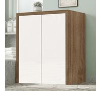 Mobile portalavatrice in legno 79x91 cm con 2 ante Bianco e struttura Noce