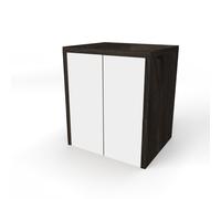 Mobile portalavatrice in legno 79x91 cm con 2 ante Bianco e struttura Olmo Caffè