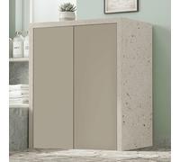 Mobile portalavatrice in legno 79x91 cm con 2 ante Tortora e struttura Pietra