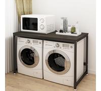 Mobile portaoggetti Doppio per asciugatrice per Lavatrice, scaffale per Lavanderia, Bagno e Toilette, 128 * 60 * 99 cm, portante 150 kg (Colore : Nero)