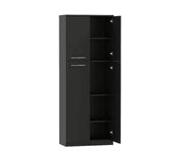 MOBILE PORTAOGGETTI HOMCOM IT838-097V00BK - Armadio in MDF Nero con 4 porte e 5 ripiani 59x31x155 cm