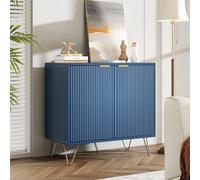 Mobile portaoggetti moderno, con cassetti e gambe in metallo, tavolino con portaoggetti multifunzionale, credenza blu scuro per soggiorno, camera da letto, 80 x 40 x 78 cm