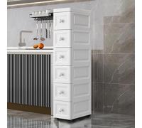 Mobile portaoggetti sottile e stretto per bagno e cucina, con fessura alta, design multifunzionale, soluzione salvaspazio per la casa