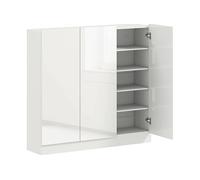 MOBILE PORTASCARPE HOMCOM IT837-641V90WT - Armadio in MDF Bianco con 3 porte e 10 ripiani