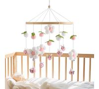 Mobile pour culla - jouet en bois décoration avec pompon fleurs apes Mobile bois Lit bébé | pour ragazzi, filles jeunes bébés, asilo , maison voyage Passeggino