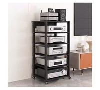 Mobile rack audio video - 6 ripiani AV stereo media Tower con ripiani regolabili per casa ufficio centro intrattenimento