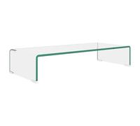 Mobile rialzo TV, vetro trasparente 70x30x13 cm, per salotto moderno