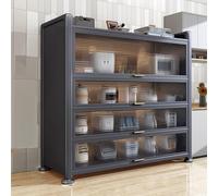 Mobile Salvaspazio Cucina, Bancone for Caffè Con Spazio di Archiviazione, Anta Ribaltabile in Acrilico, Capacità Di Carico di 1323 Libbre, for Riporre Forni a Microonde, Macchine for il Pane