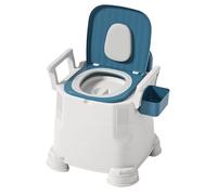Mobile Sanitation Station - Folding Commode Seat, Height Optimized Elderly Throne, Junior Training Basin, Roadside Latrine, Outdoor Adventure Gear, Large Neutral Grey Bucket