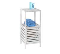 MOBILE SCAFFALE 1 ANTA 2 MENSOLE IN LEGNO NOCE SBIANCATO ARREDO BAGNO NORWAY