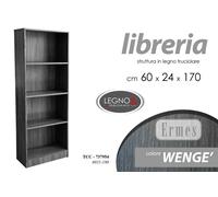 MOBILE SCAFFALE ERMES LIBRERIA IN LEGNO WENGE' 4 RIPIANI 6024170 CM TCC-737954