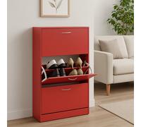 Mobile Scarpiera 3Ante Salvaspazio Doppia Profondità 63x24 H115cm Colore Rosso