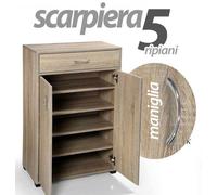 MOBILE SCARPIERA ARMADIO 2 ANTE CASSETTO 5 RIPIANI ROVERE SBIANCATO 956333 cm
