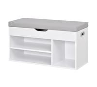 Mobile Scarpiera con Panca 80x30x43 cm in MDF Bianca