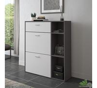 MOBILE SCARPIERA INGRESSO 2 ANTE CASSETTO VANI 90X26XH101.5 CM BIANCO GRIGIO