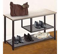 Mobile Scarpiera Metallo e Legno 74x30 H45cm Ingresso Corridoio Ufficio Minimal