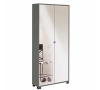 Mobile scarpiera multiuso titanio Armadio scarpiere 2 ante a specchio 83x29x190