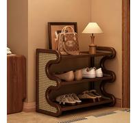 Mobile Scarpiera ,Portascarpe Ingresso Casa ，Armadio Mobiletto Ausiliario Multiuso ，Salvaspazio，facile da montare,Organizzatore per 12-18 Paia,Ingresso Corridoio Camera da Letto(Walnut,50cm/20in)