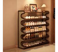 Mobile Scarpiera ,Portascarpe Ingresso Casa ，Armadio Mobiletto Ausiliario Multiuso ，Salvaspazio，facile da montare,Organizzatore per 12-18 Paia,Ingresso Corridoio Camera da Letto(Walnut,100cm/39in)