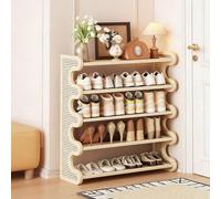 Mobile Scarpiera ,Portascarpe Ingresso Casa ，Armadio Mobiletto Ausiliario Multiuso ，Salvaspazio，facile da montare,Organizzatore per 12-18 Paia,Ingresso Corridoio Camera da Letto(White,80cm/31in)