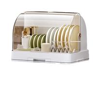Mobile scolapiatti con ante e scolapiatti per piano cucina | Mobiletto scolapiatti da banco con ante e scolapiatti; il design chiuso mantiene i piatti organizzati e fuori dalla vista.