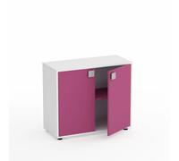 Mobile Scuola Kubò Bianco 2 Ante H 75 cm. Fucsia - Conforme CAM
